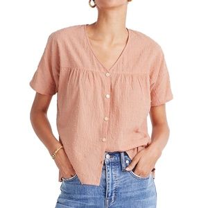 Madewell Rhyme Button Front Clip Dot Top
